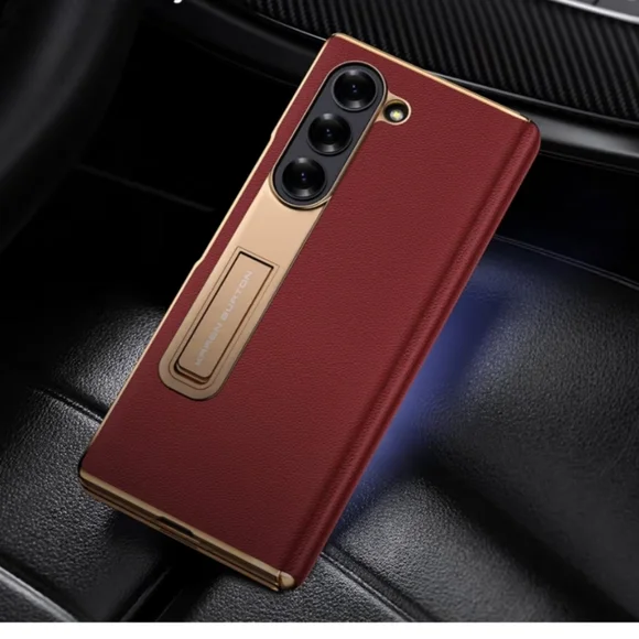 Red and Gold New Phone Case with Kickstand Samsung Z Fold 5 - Picture 3 of 6